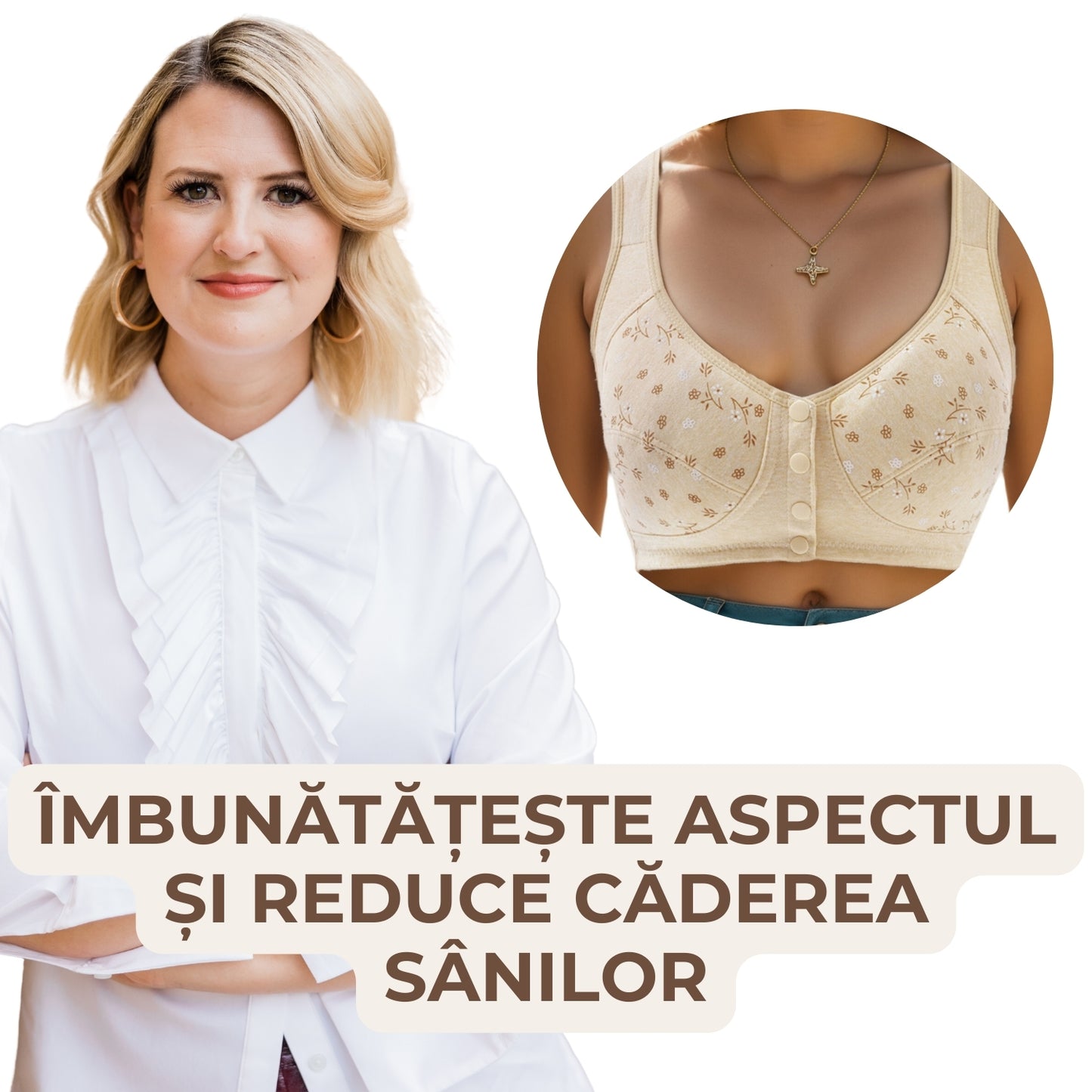Volupta - (Set de 3) Sutien de sustinere confortabil cu inchidere