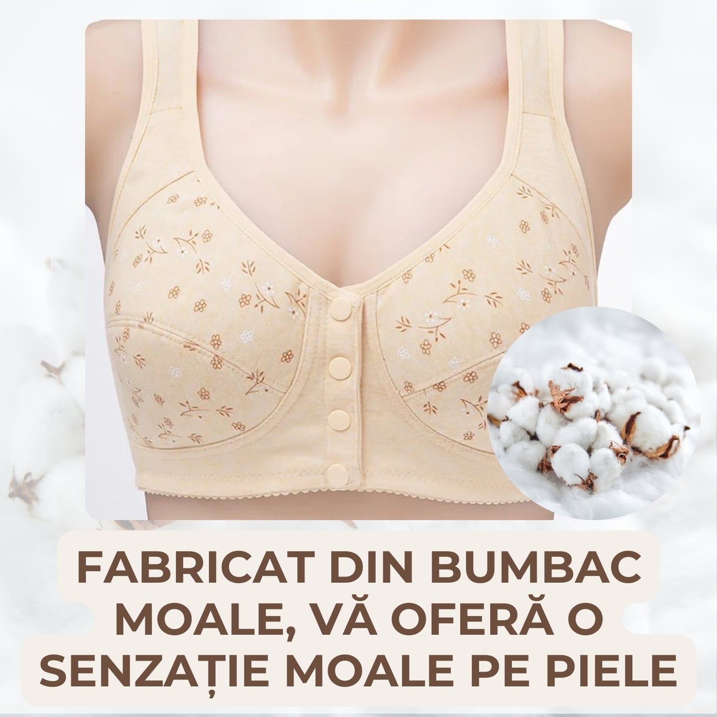 Volupta - (Set de 3) Sutien de sustinere confortabil cu inchidere
