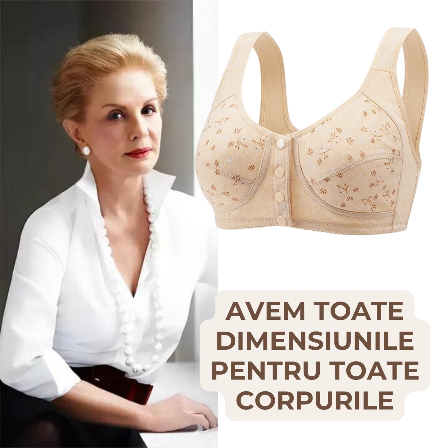 Volupta - (Set de 3) Sutien de sustinere confortabil cu inchidere