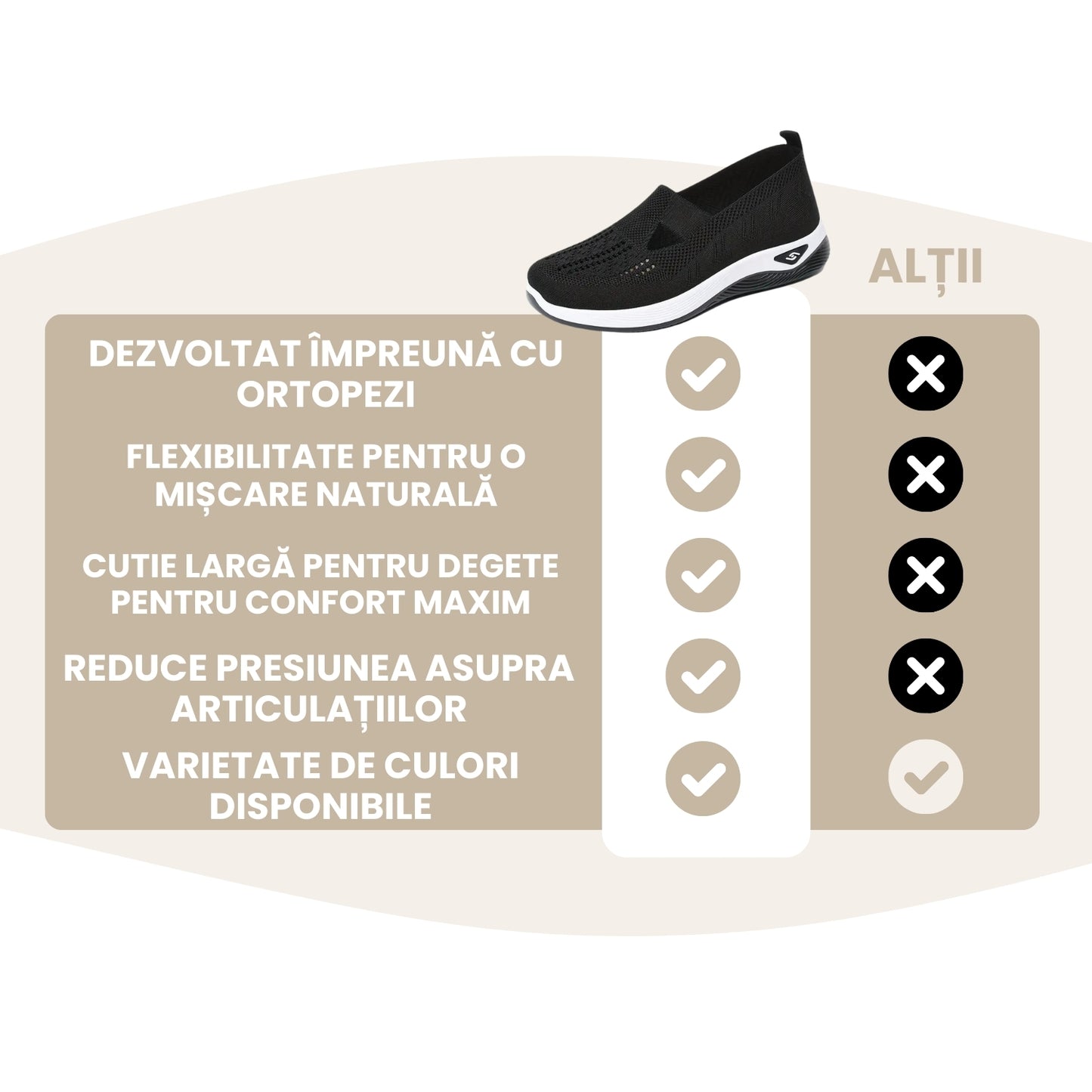 Ana - Pantof ortopedic confortabil pentru femei